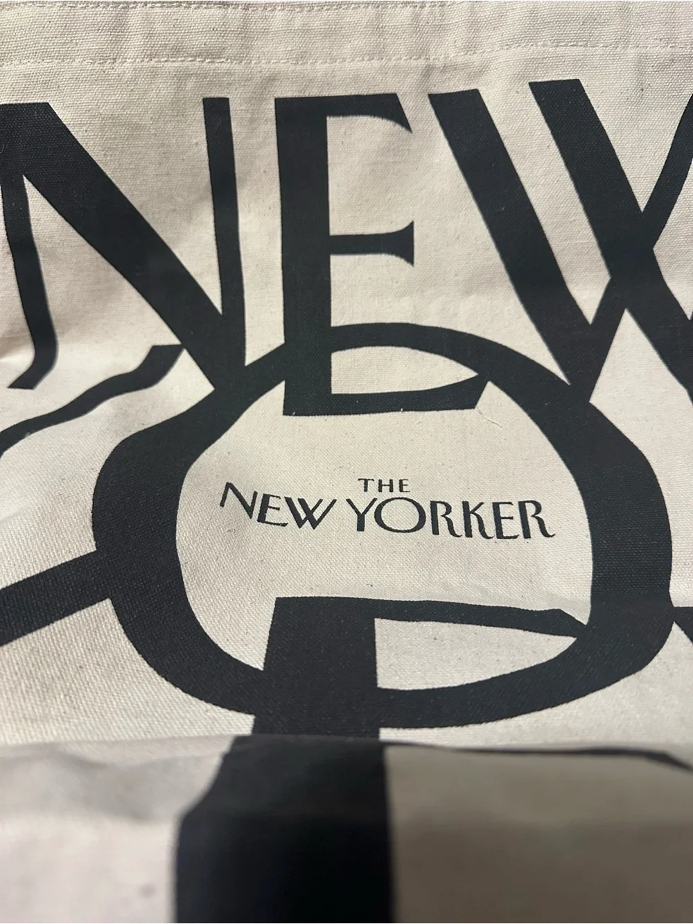 The New Yorker Canvas Tote in Natural and Black